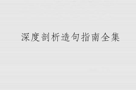 深度剖析造句指南全集