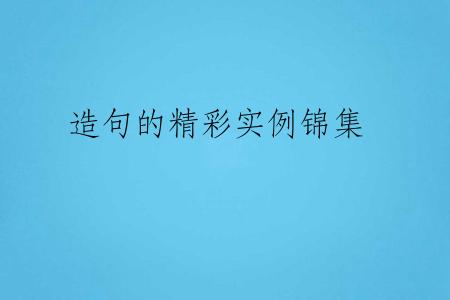 造句的精彩实例锦集