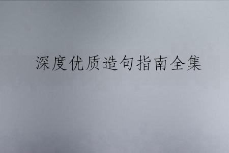 深度优质造句指南全集