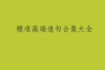 精准高端造句合集大全