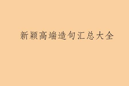 新颖高端造句汇总大全