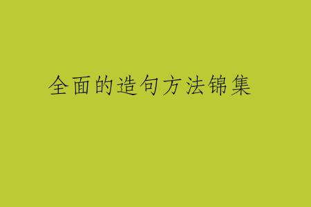 全面的造句方法锦集