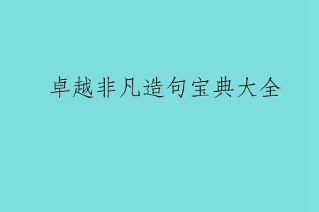 卓越非凡造句宝典大全