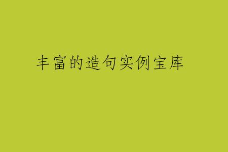 丰富的造句实例宝库