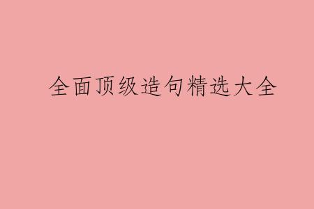 全面顶级造句精选大全