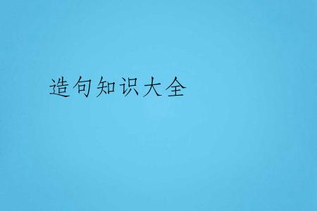 造句知识大全