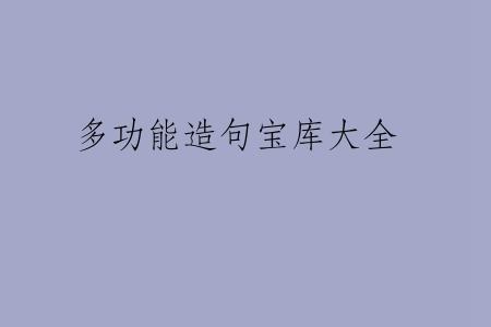 多功能造句宝库大全