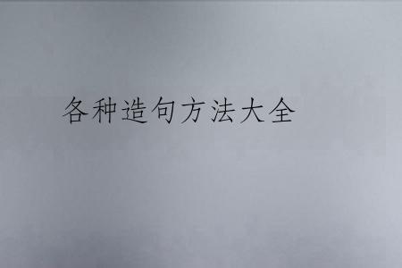 各种造句方法大全