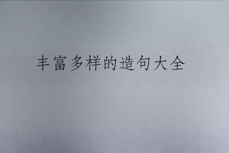 丰富多样的造句大全
