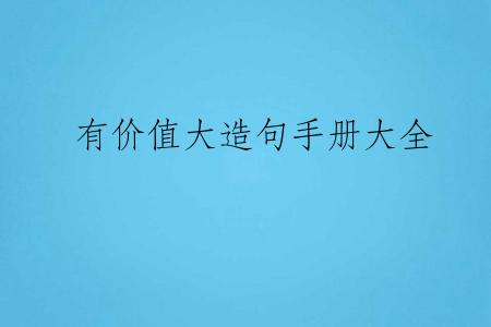 有价值大造句手册大全