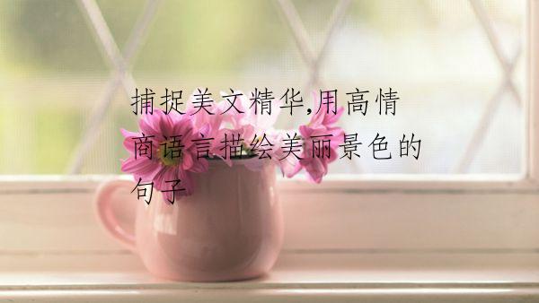 捕捉美文精华,用高情商语言描绘美丽景色的句子