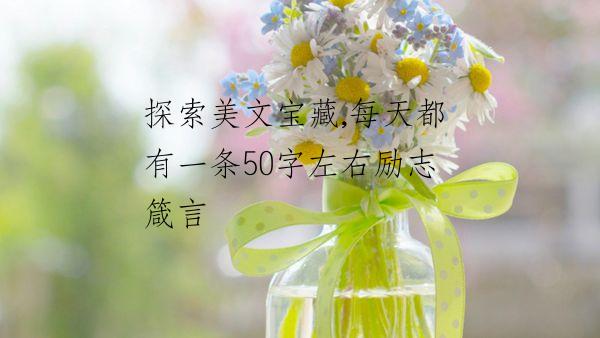 探索美文宝藏,每天都有一条50字左右励志箴言